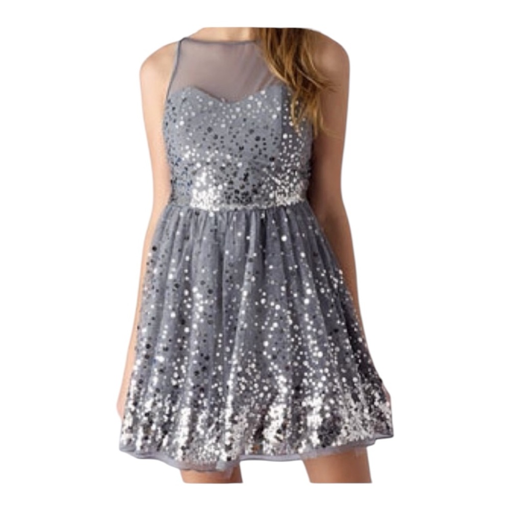 dELiA*s Silver Sequin Mini Dress